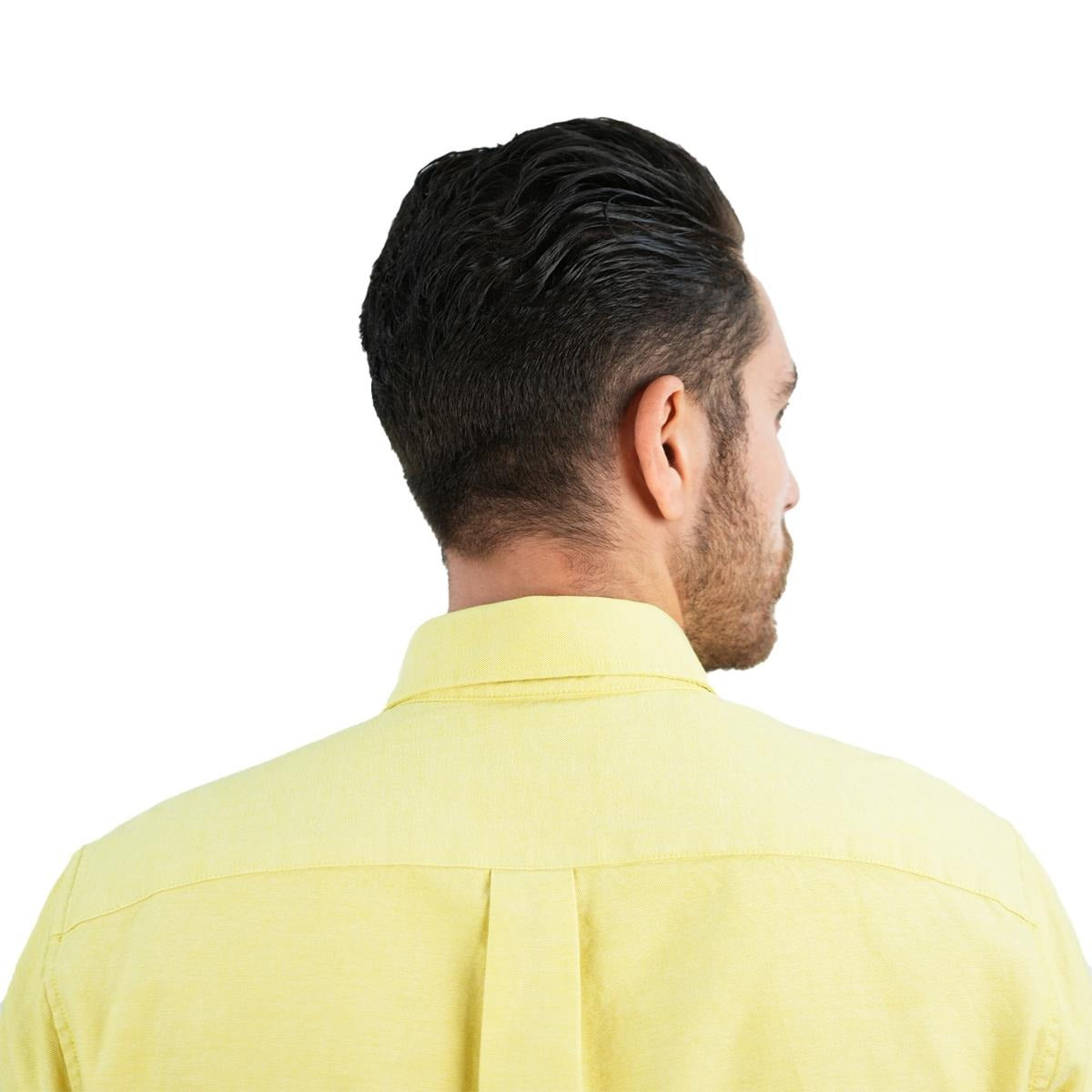 قميص قطني أكسفورد فلانيل بأكمام طويلة وقصة ضيقة مطرزة، قابل للغسل