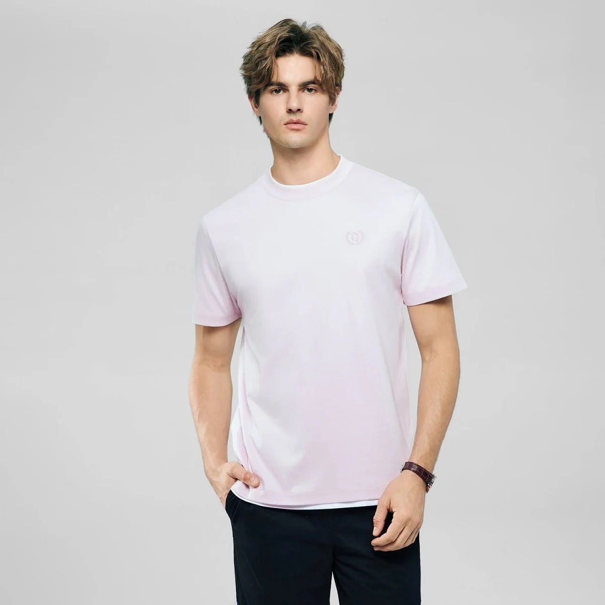 Men's Slim Fit Liquid Touch Cotton Crew Neck Tee (feel the difference)