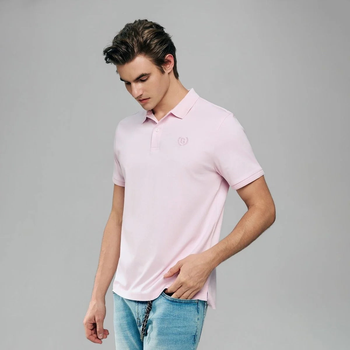 Men Slim Liquid Touch Cotton Polo Shirt (Feel the Difference)