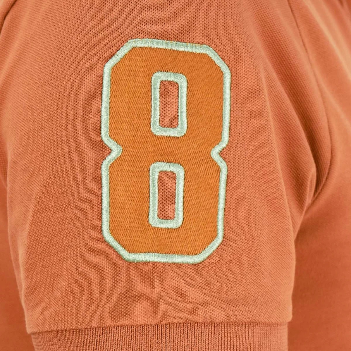 Cotton/Lycra Pique Flat Knitted Collar Short Sleeve Slim Embroidery Lion Polo