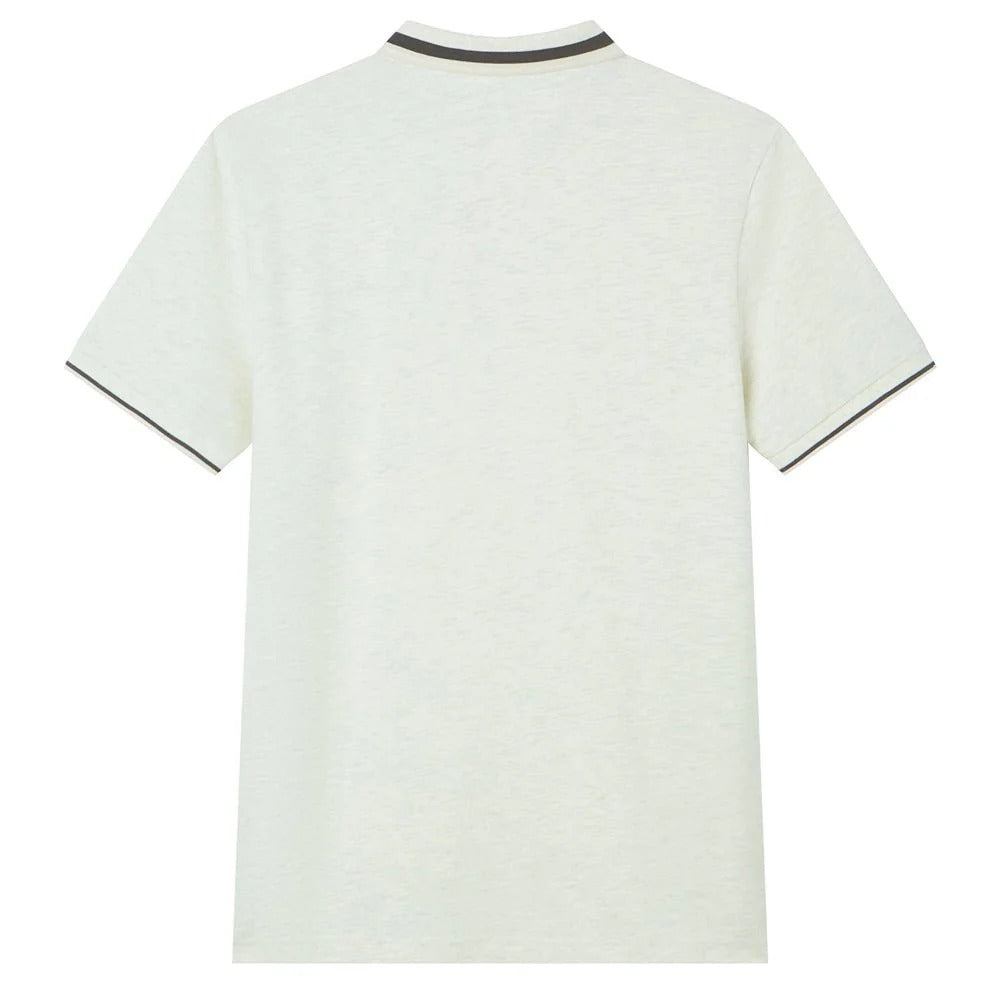 Men's Slim Pique Polo With Flat Knit Collar & Embroidery