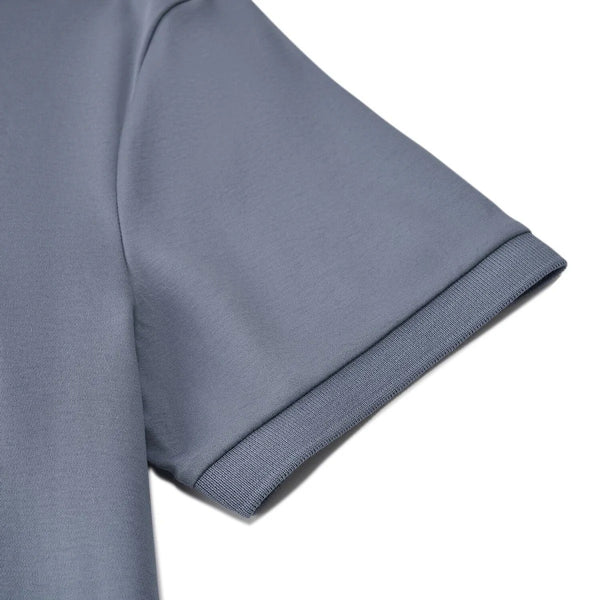 Cotton Interlock Flat Knitted Collar Short Sleeve Slim Embroidery Solid Polo (Liquid Touch)