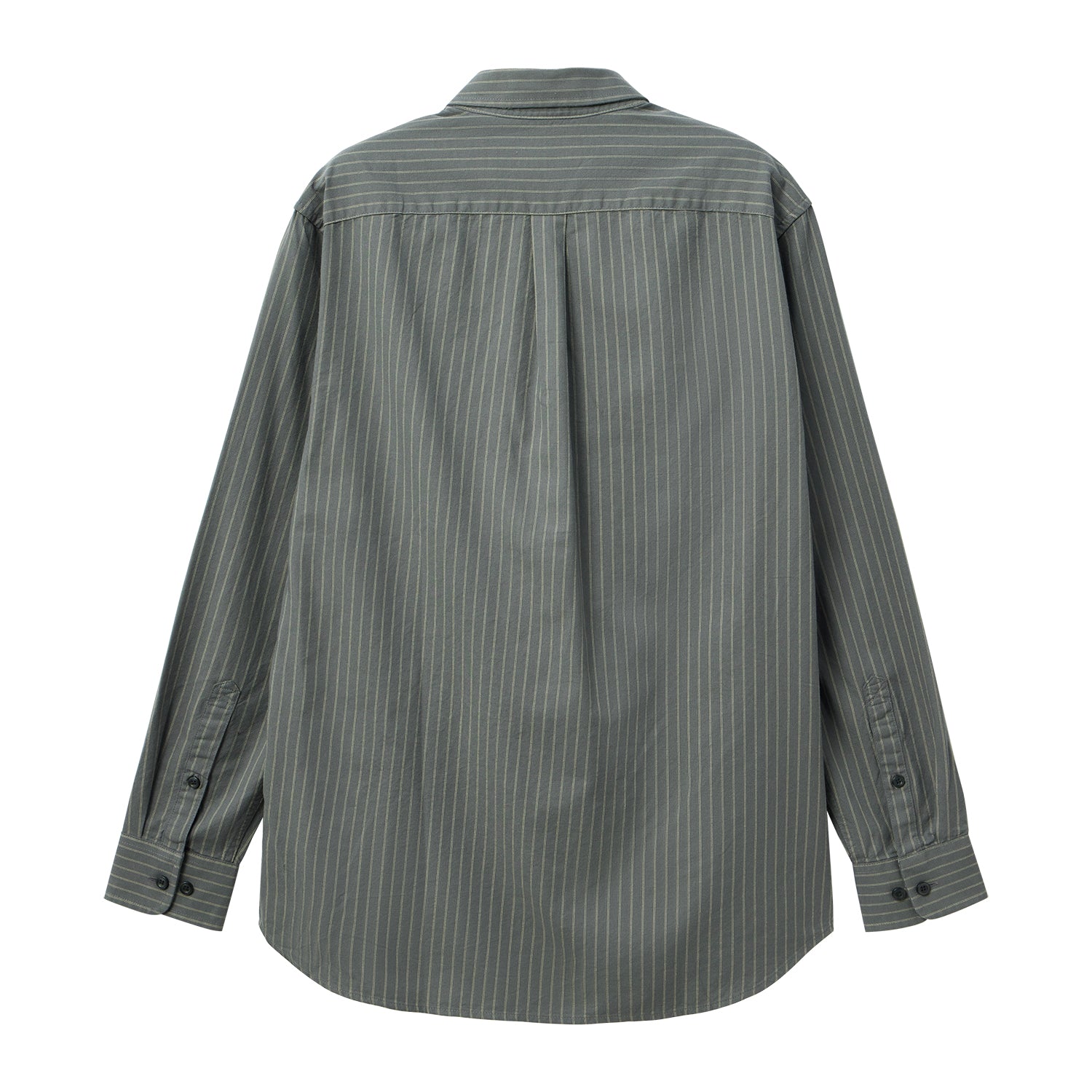 قميص قطني أكسفورد بأكمام طويلة وقصة ضيقة مطرزة، قابل للغسل