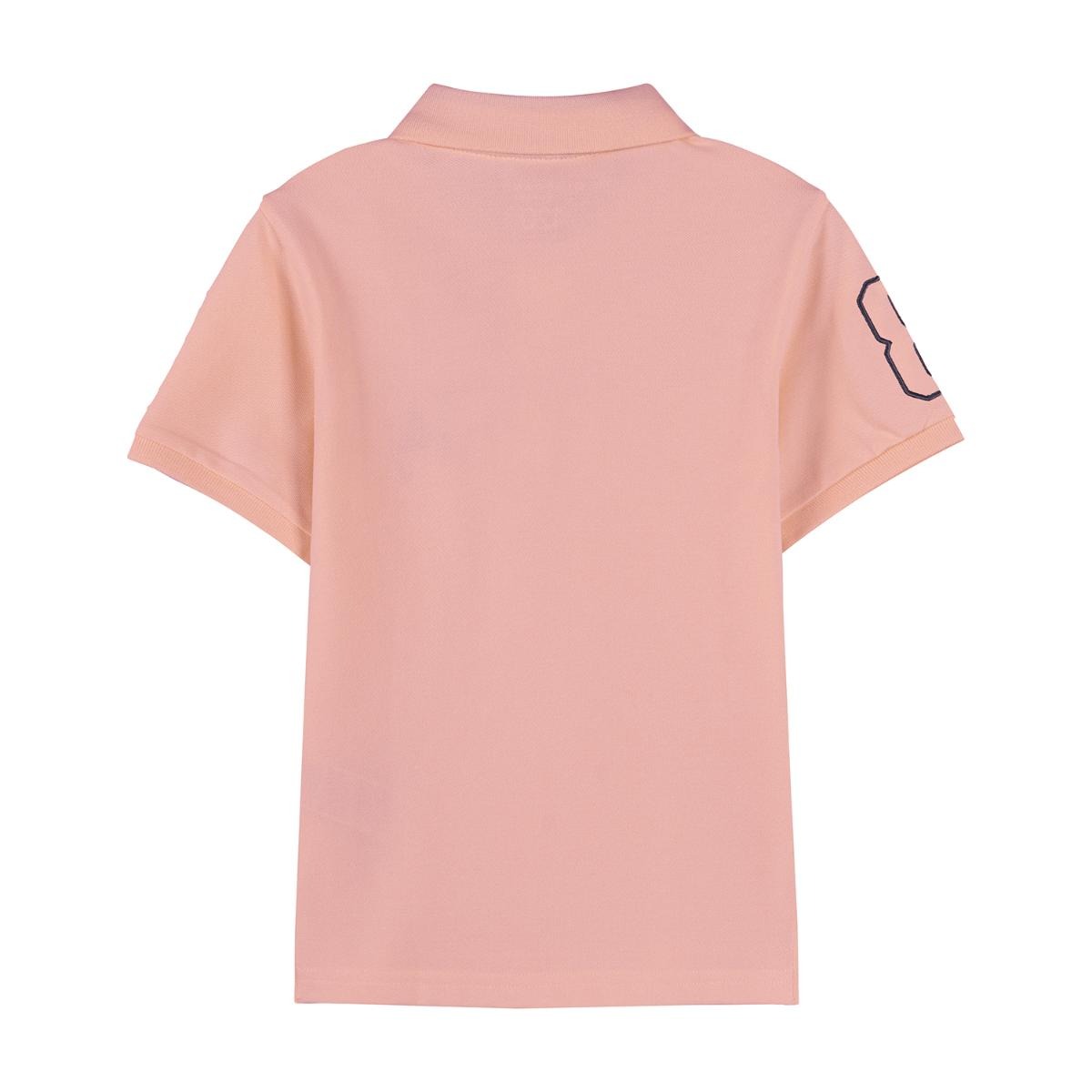 (Junior) Cotton/Lycra Pique Flat Knitted Collar Short Sleeve Slim Embroidery Bold Polo