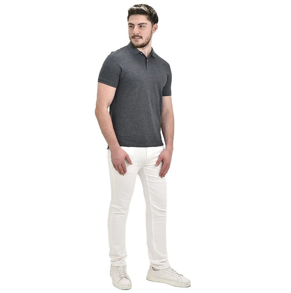 Cotton/Lycra Pique Knitted Collar Short Sleeve Tapered Solid Polo