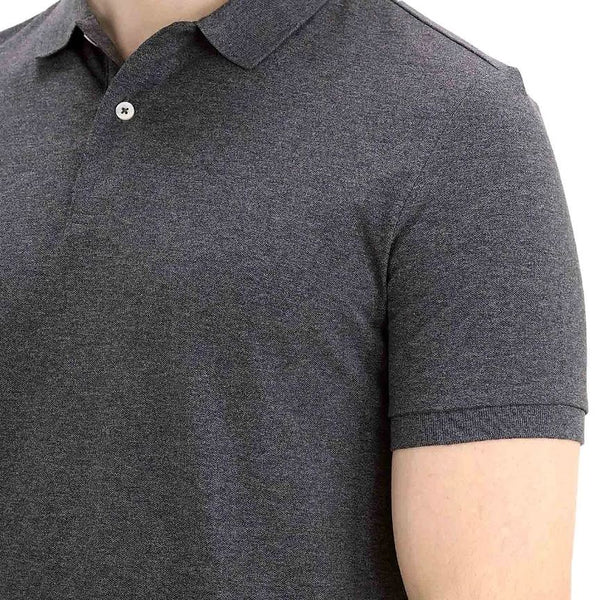 Cotton/Lycra Pique Knitted Collar Short Sleeve Tapered Solid Polo