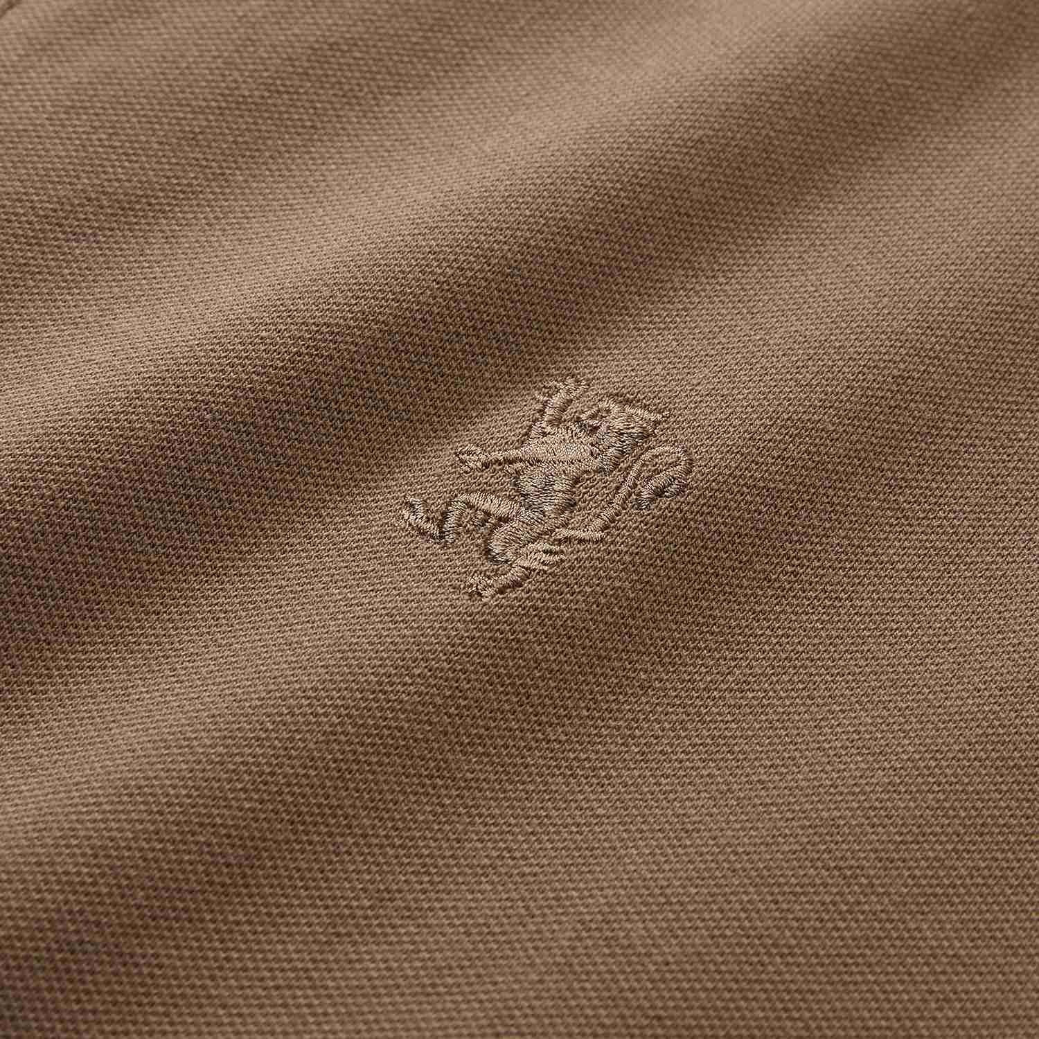 Men's Slim Fit Small Lion Zipper Polo