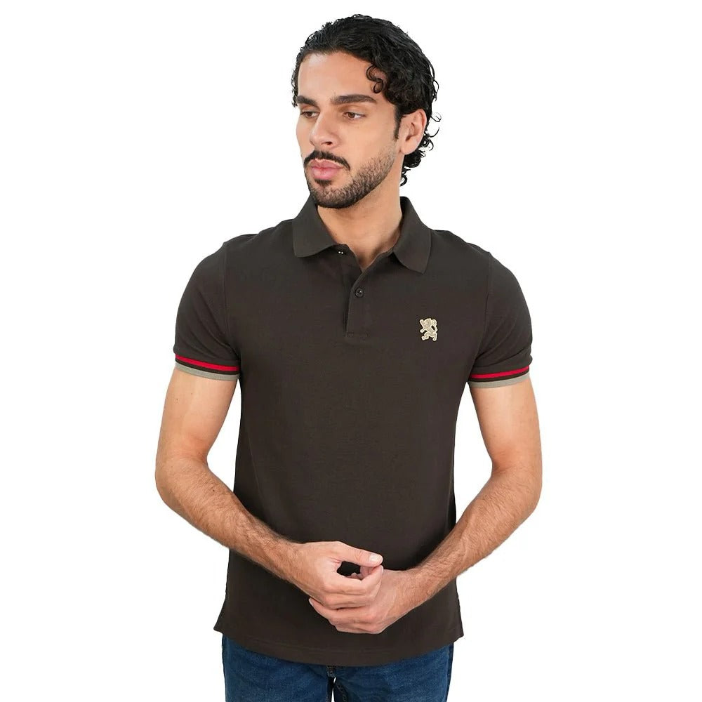 Men’s Slim Fit Embroidery Solid Polo