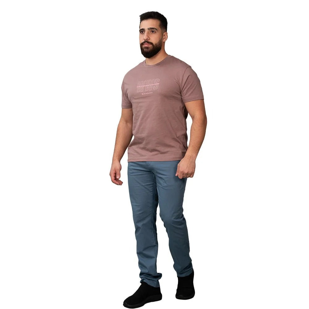 Men's Slim Fit Cotton Jersey Crew Neck Print Tee (WWS)