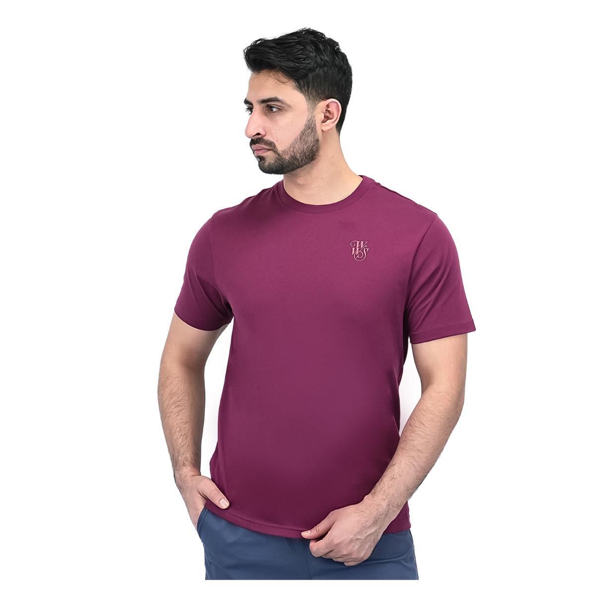 تيشيرت قطني مطبوع بأكمام قصيرة ورقبة دائرية (WWS)