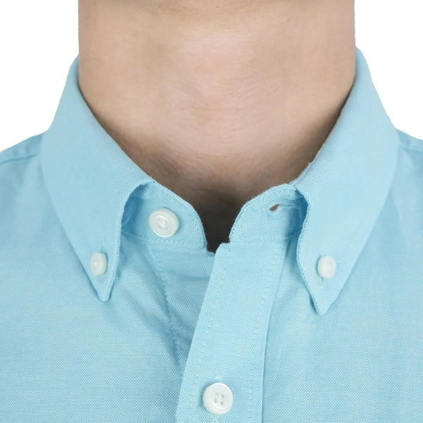 Cotton Oxford Flannel Long Sleeve Slim Embroidery Garment Wash Shirt