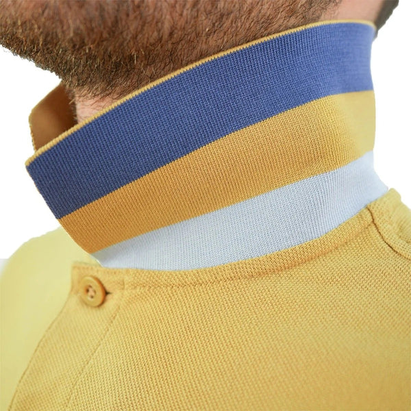 Cotton Pique Flat Knitted Collar Short Sleeve Slim Embroidery Solid Polo