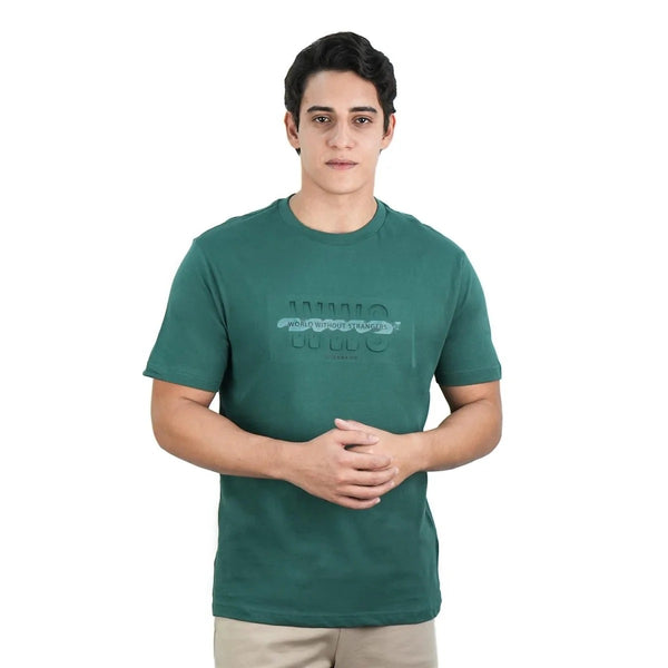Men's Slim Fit Cotton Jersey Crew Neck Print Tee (WWS)