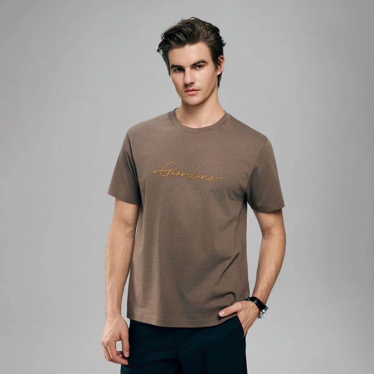 Men's Slim Fit Cotton Signature Print Tee