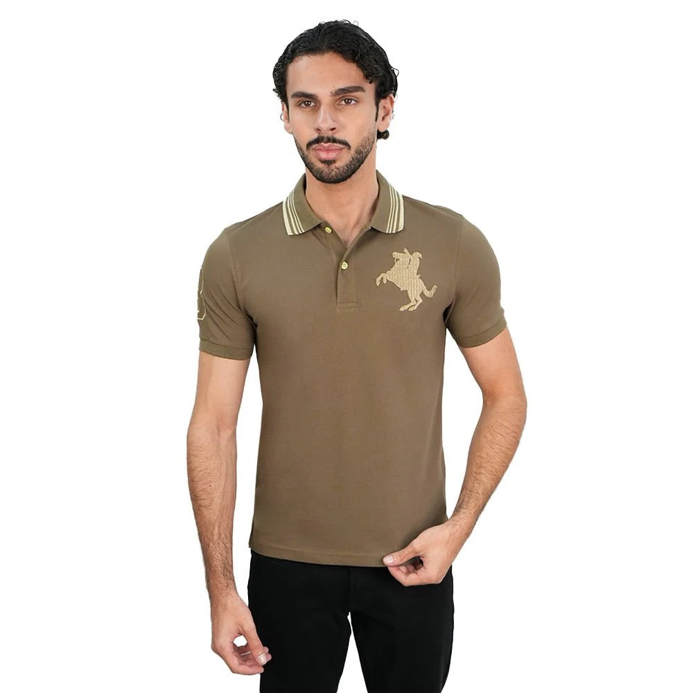 Men's Slim Cotton Lycra Napoleon Polo
