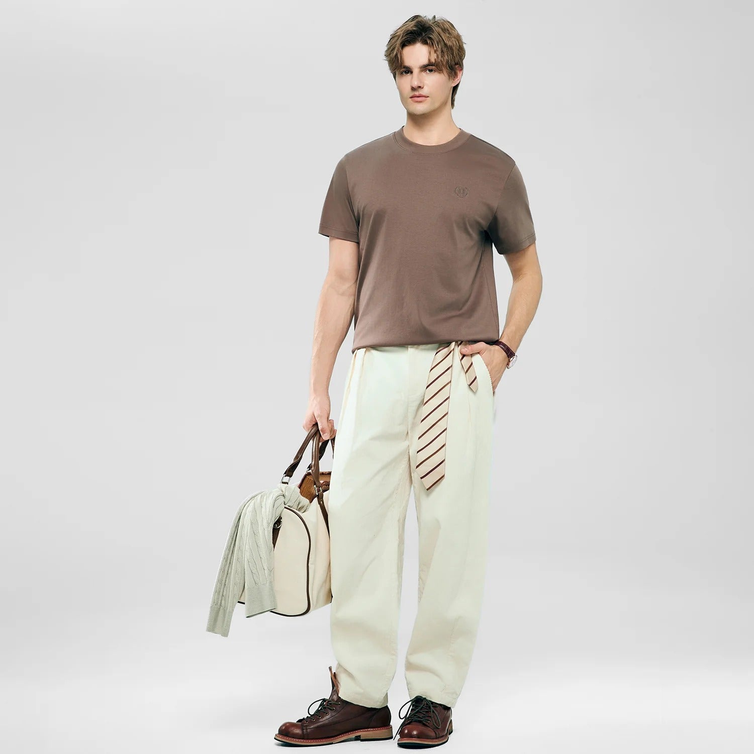 Men's Slim Fit Liquid Touch Cotton Crew Neck Tee (feel the difference)
