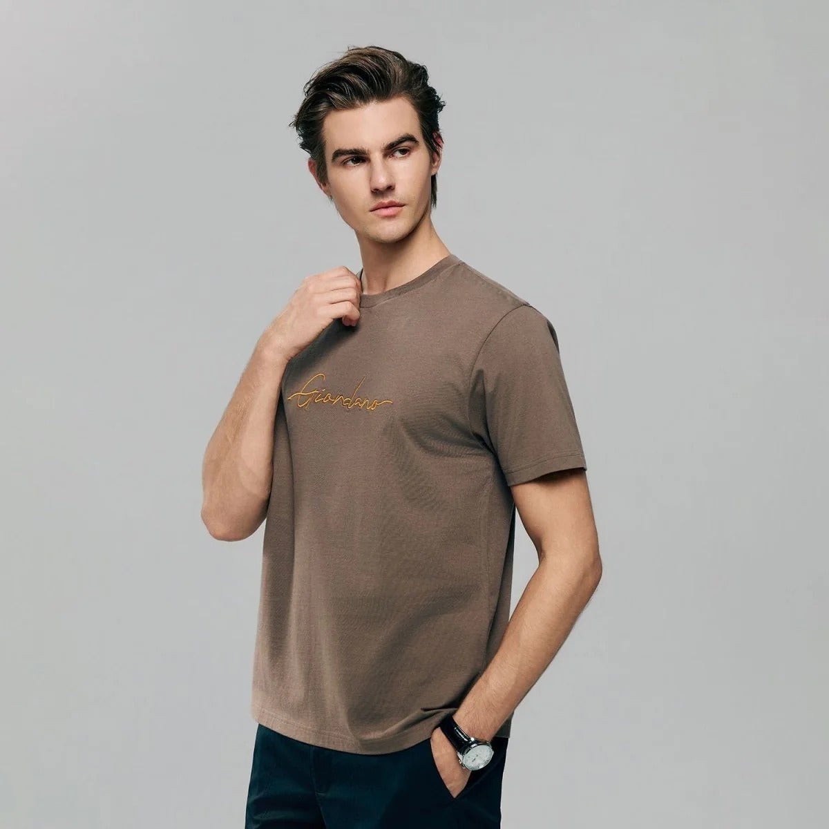 Men's Slim Fit Cotton Signature Print Tee