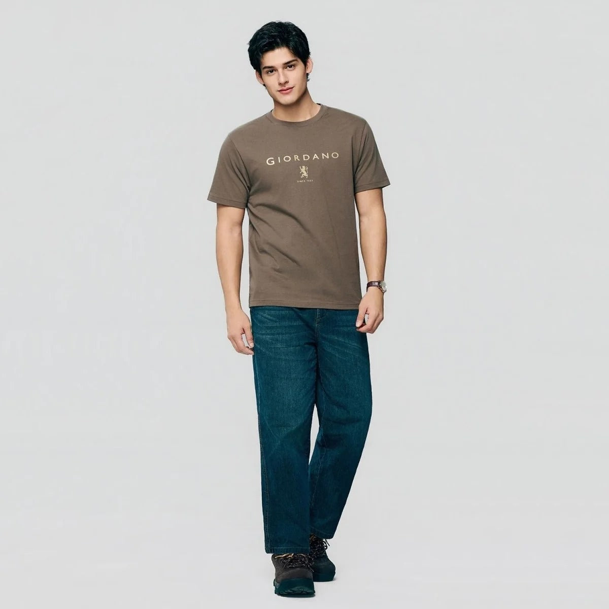 Men's Slim Cotton Crew Neck Signature Print Tee