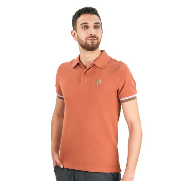 Cotton Pique Flat Knitted Collar Short Sleeve Slim Embroidery Solid Polo