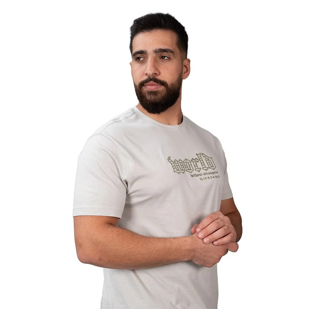 Men's Slim Fit Cotton Jersey Crew Neck Print Tee (WWS)