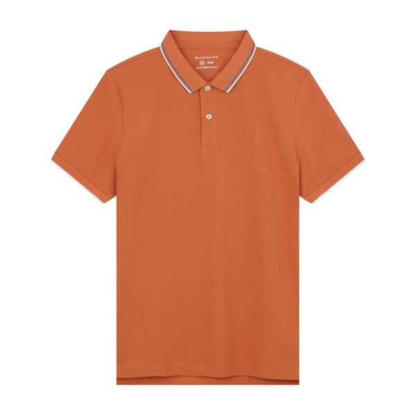 Cotton/Lycra Pique Flat Knitted Collar Short Sleeve Slim Solid Polo