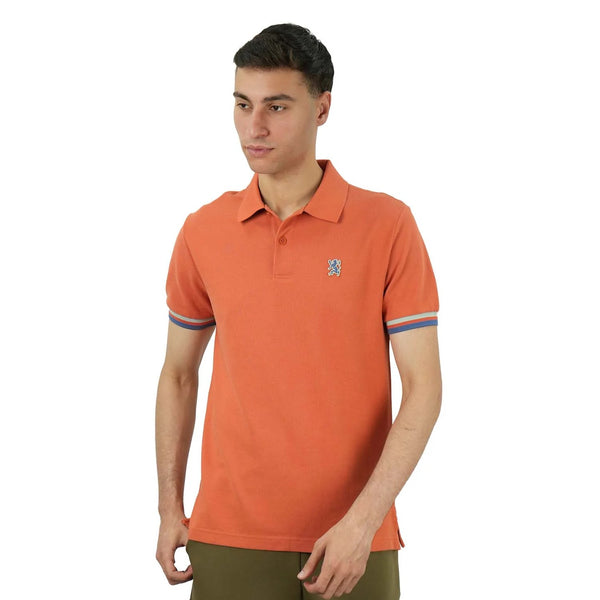 Cotton Pique Flat Knitted Collar Short Sleeve Slim Embroidery Solid Polo