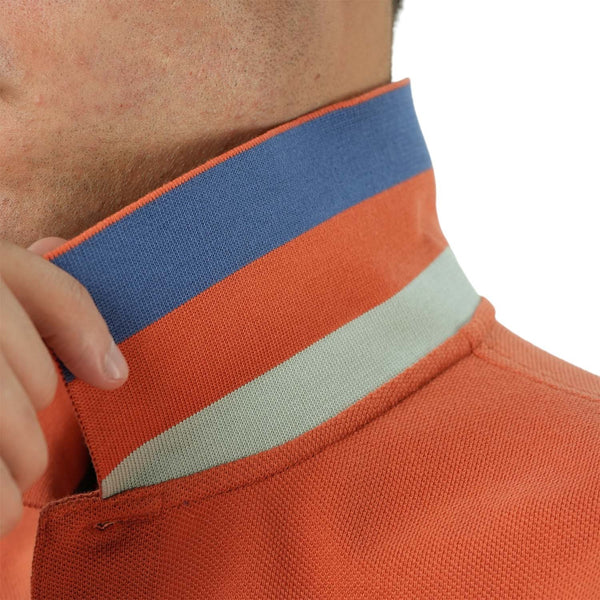 Cotton Pique Flat Knitted Collar Short Sleeve Slim Embroidery Solid Polo
