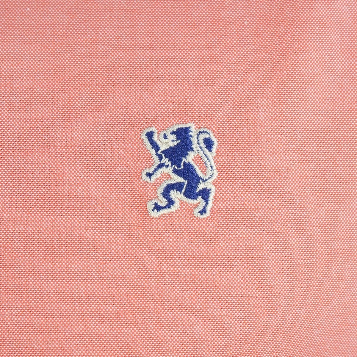 Cotton Oxford Long Sleeve Slim Embroidery Garment Wash Shirt