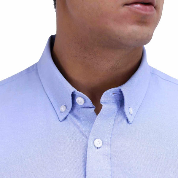 Cotton Oxford Long Sleeve Slim Embroidery Garment Wash Shirt