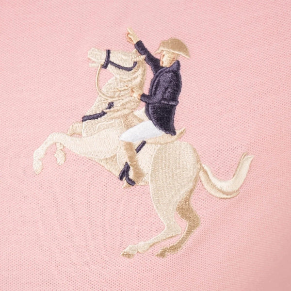 Cotton/Lycra Pique Flat Knitted Collar Short Sleeve Slim Embroidery Napoleon Polo