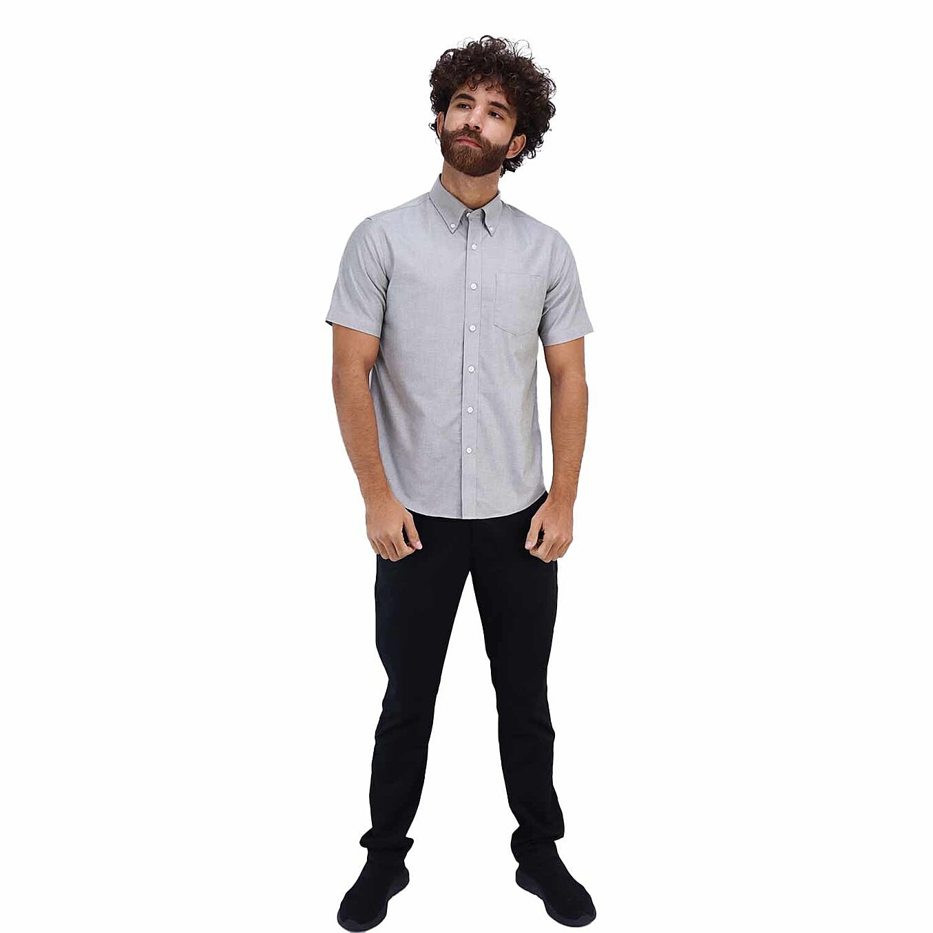 قميص بأكمام قصيرة مقاوم للتجاعيد (ممتاز)