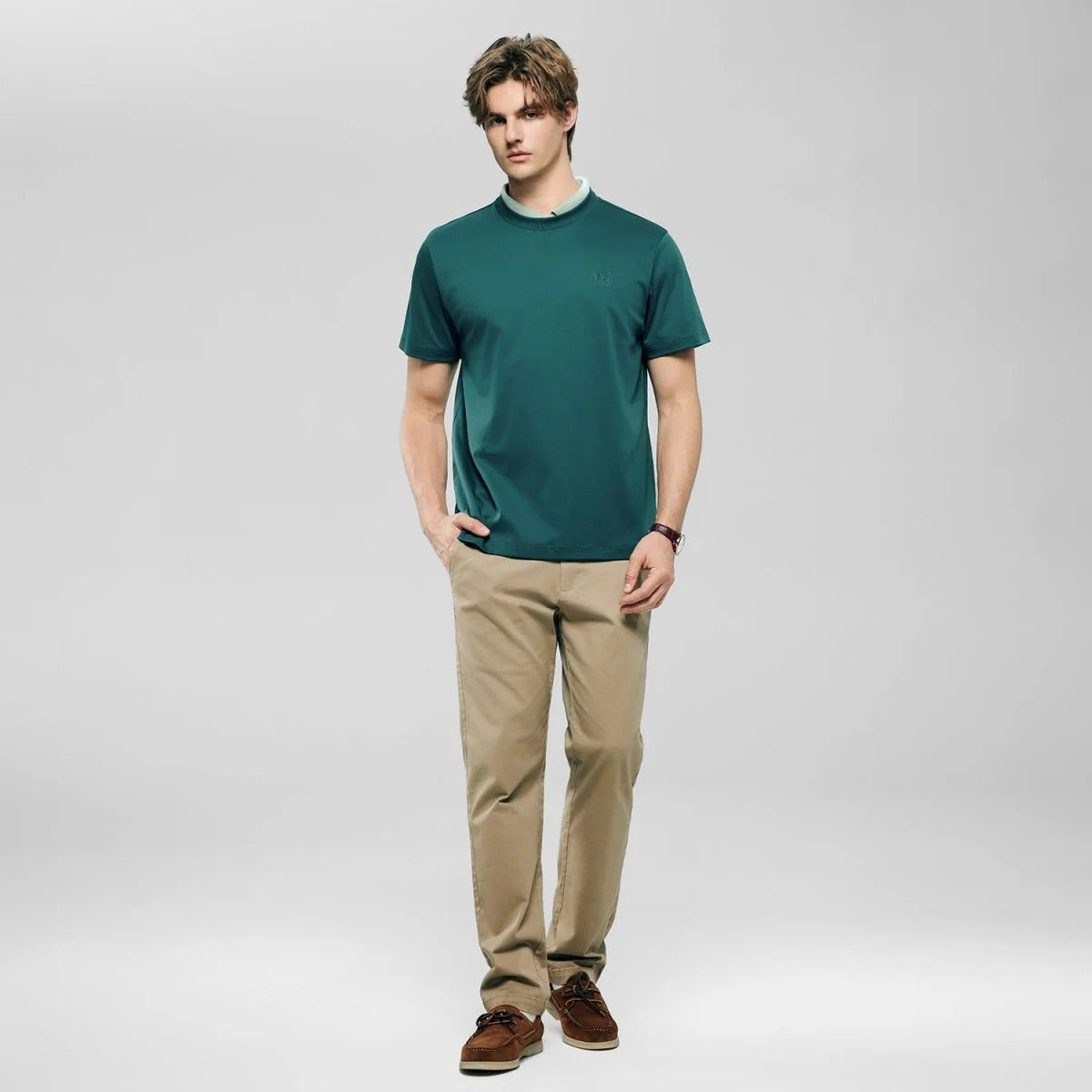 Men's Slim Fit Liquid Touch Cotton Crew Neck Tee (feel the difference)
