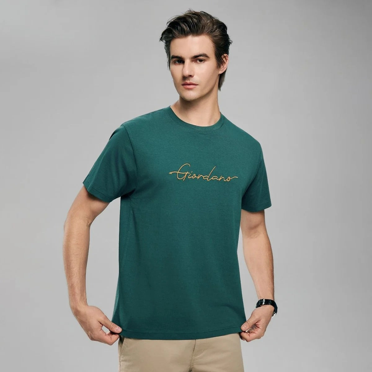 Men's Slim Fit Cotton Signature Print Tee