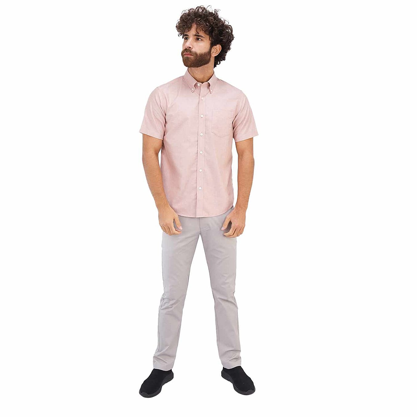 قميص بأكمام قصيرة مقاوم للتجاعيد (ممتاز)