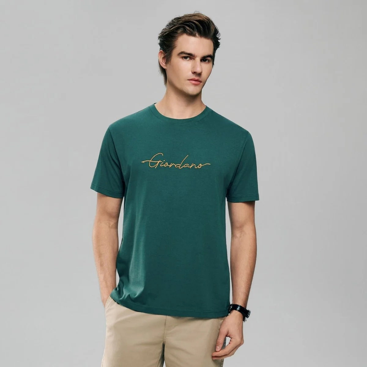 Men's Slim Fit Cotton Signature Print Tee
