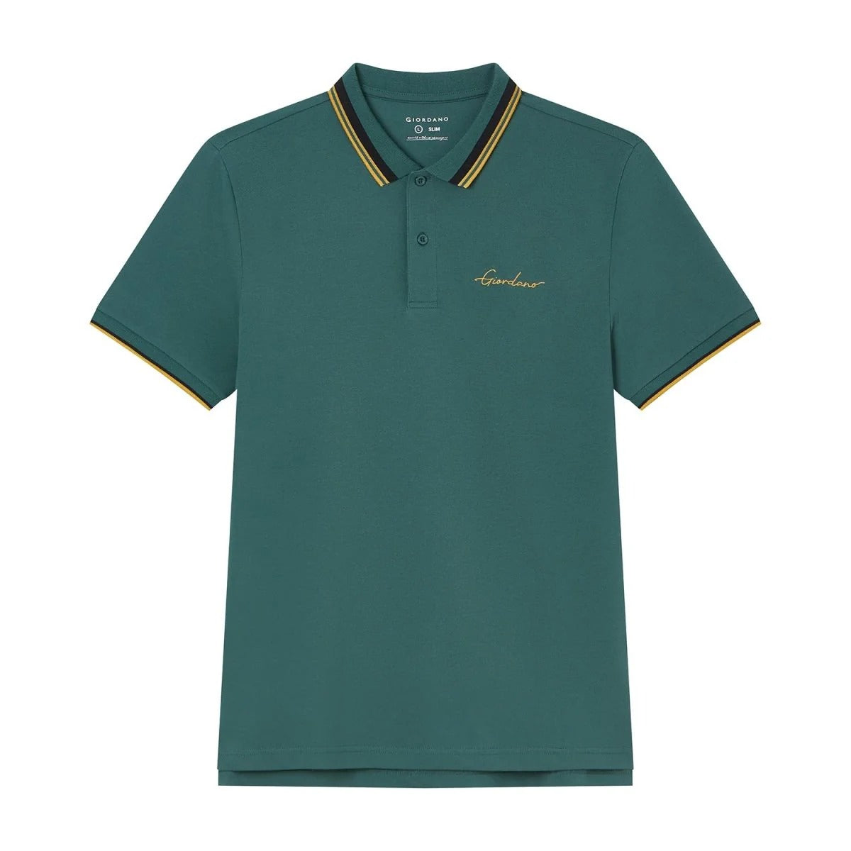Men's Slim Pique Polo With Contrast Collar & Signature Embroidery
