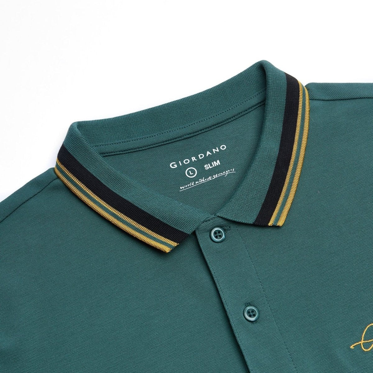 Men's Slim Pique Polo With Contrast Collar & Signature Embroidery
