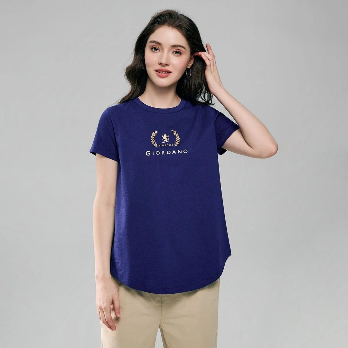 Women's Regular Fit Cotton Crew Neck Printed Tee