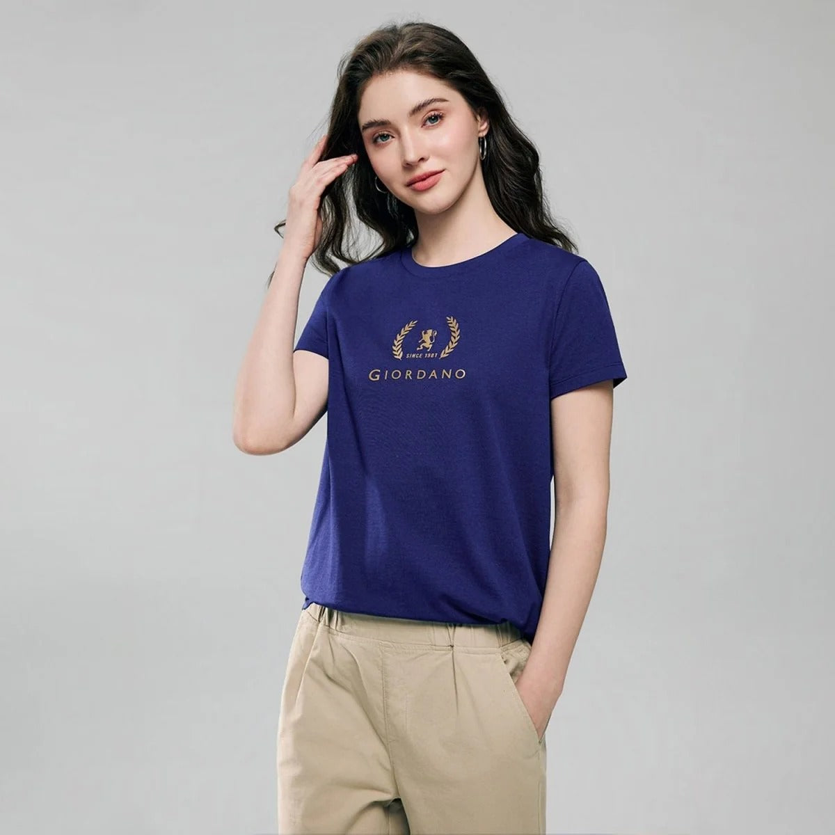 Women's Regular Fit Cotton Crew Neck Printed Tee