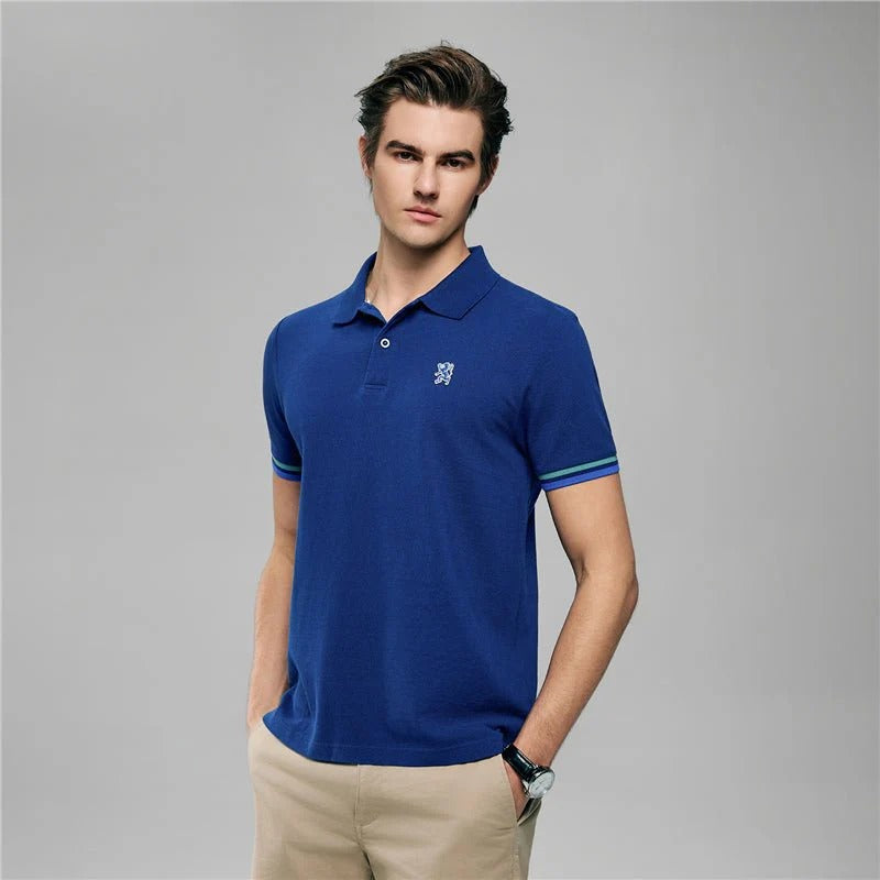 Men’s Slim Fit Embroidery Solid Polo