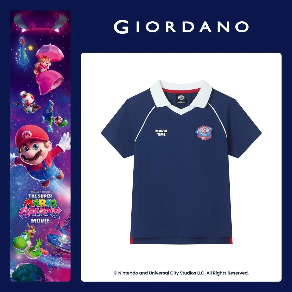 Kids Slim Cotton Lycra Mario Limited Polo