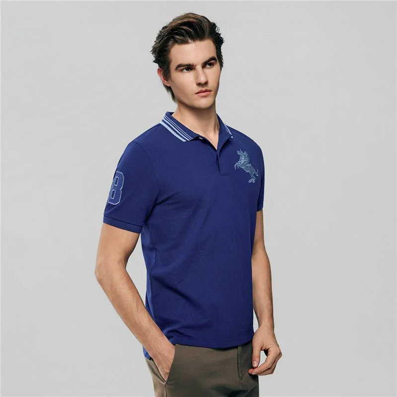 Men's Slim Cotton Lycra Napoleon Polo