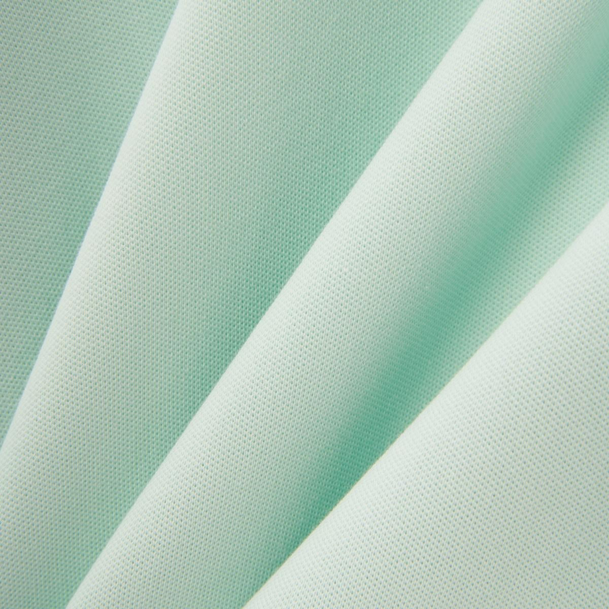 قميص بولو نابليون قصير الأكمام مطرز بتطريز رفيع، مصنوع من قماش البيكيه القطني/الليكرا، بياقة محبوكة مسطحة