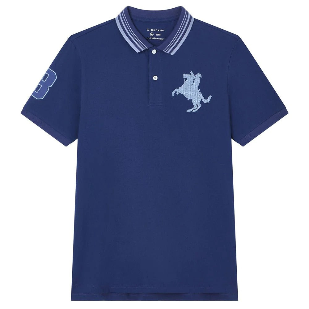 Men's Slim Cotton Lycra Napoleon Polo