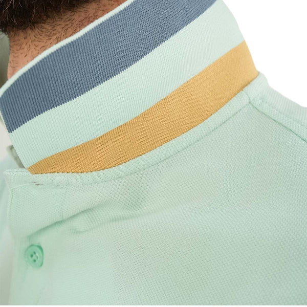 Cotton Pique Flat Knitted Collar Short Sleeve Slim Embroidery Solid Polo