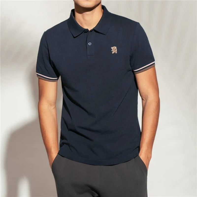 Men’s Slim Fit Embroidery Solid Polo