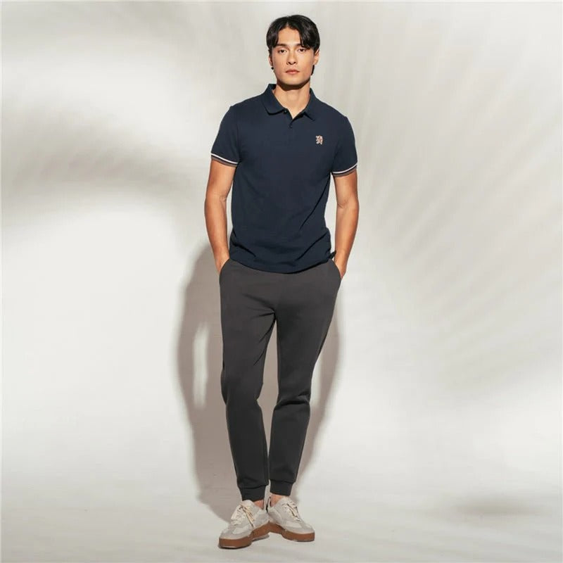 Men’s Slim Fit Embroidery Solid Polo