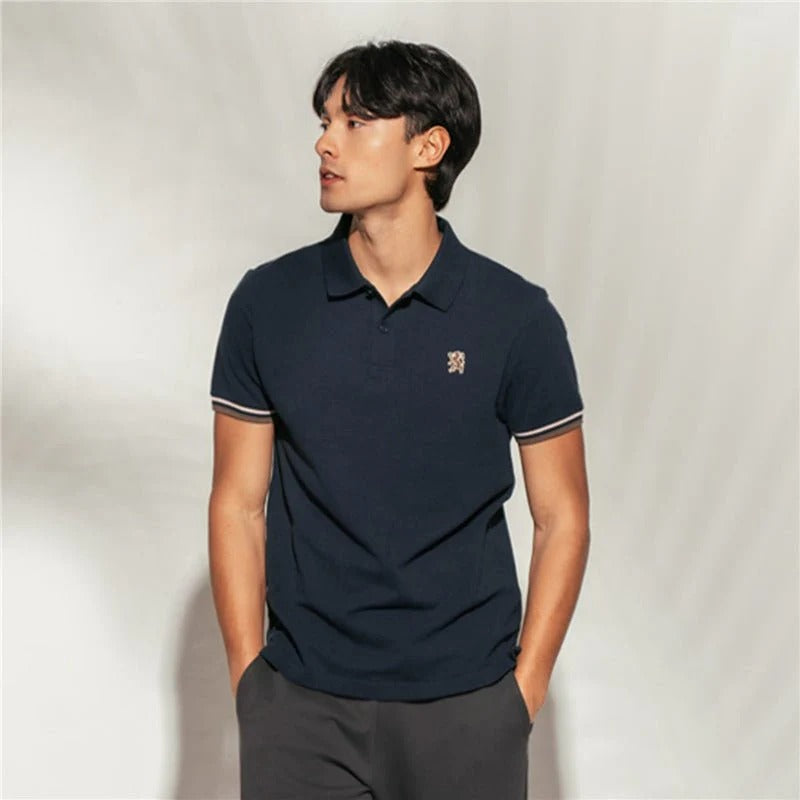 Men’s Slim Fit Embroidery Solid Polo