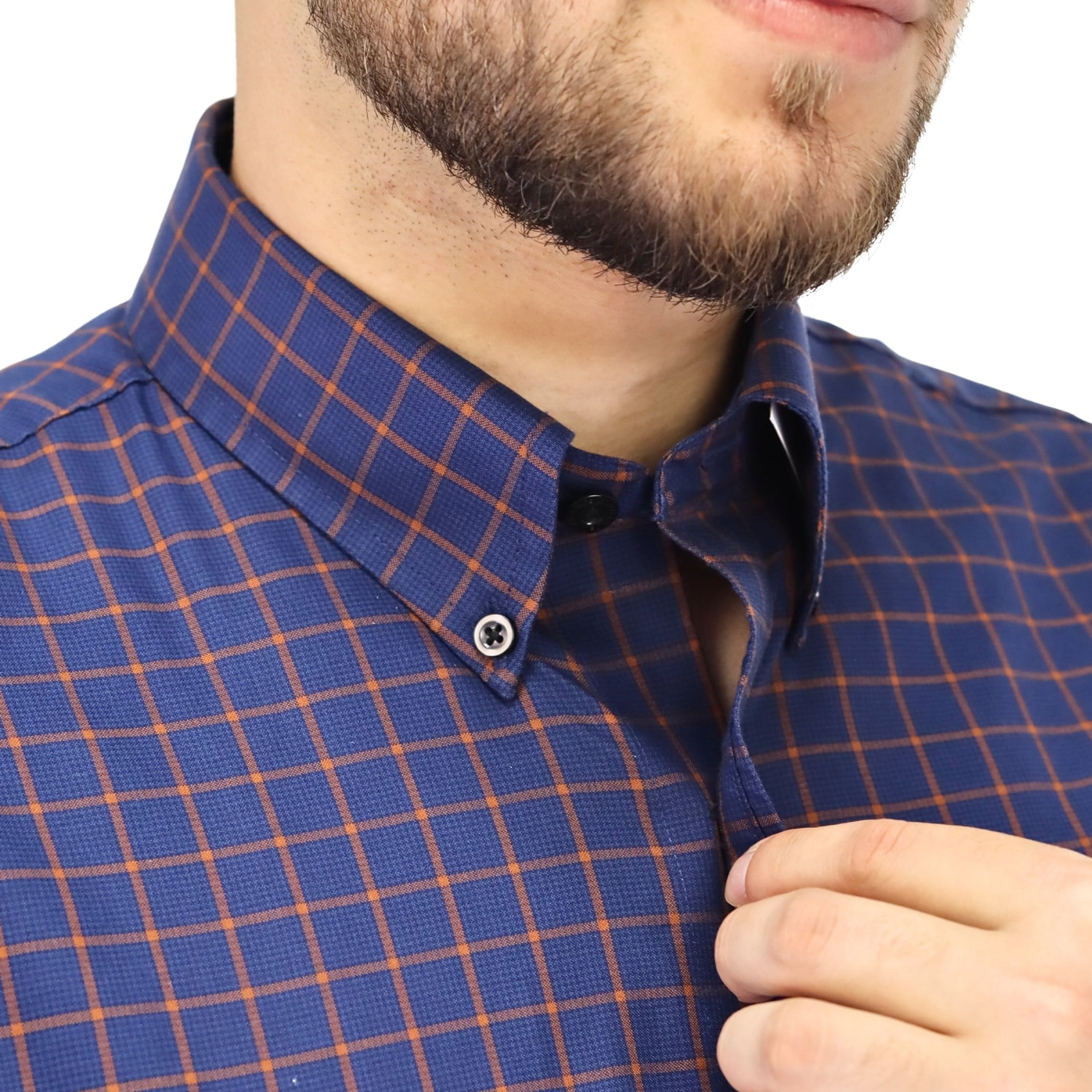 Cotton Wrinkle Free Long Sleeve Regular Button Front Garment Wash Shirt