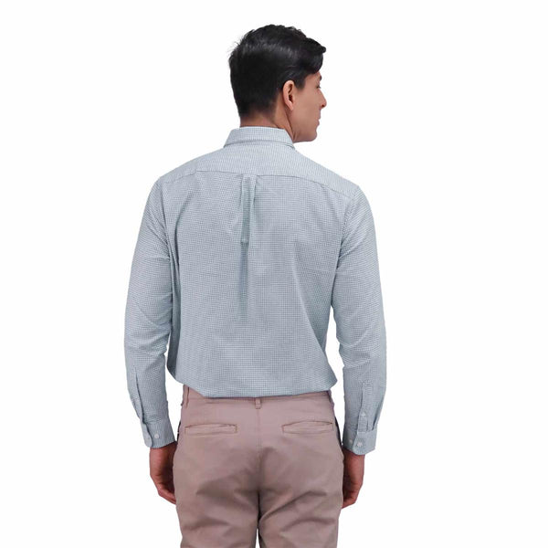 Cotton Oxford Long Sleeve Slim Embroidery Garment Wash Shirt